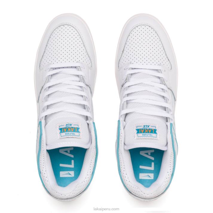blanco 6XTR277Lakai zapatos de skate de cuero galés telford low x rob - Imagen 3