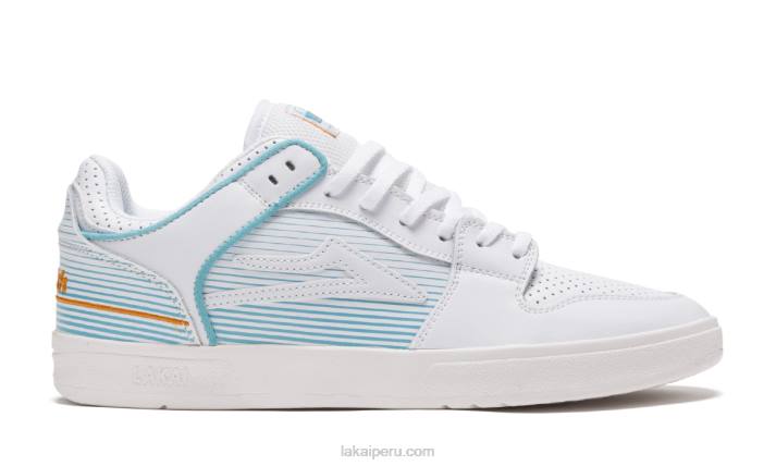 blanco 6XTR277Lakai zapatos de skate de cuero galés telford low x rob - Imagen 1