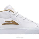 blanco 6XTR238Lakai zapatillas de skate de piel flaco 2 mid